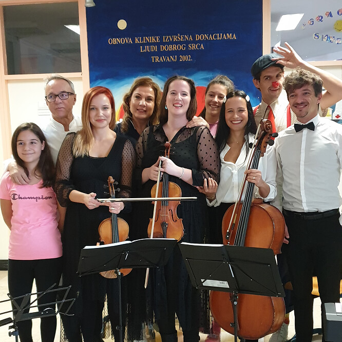 Piano and string quartet, concert in KBC Split