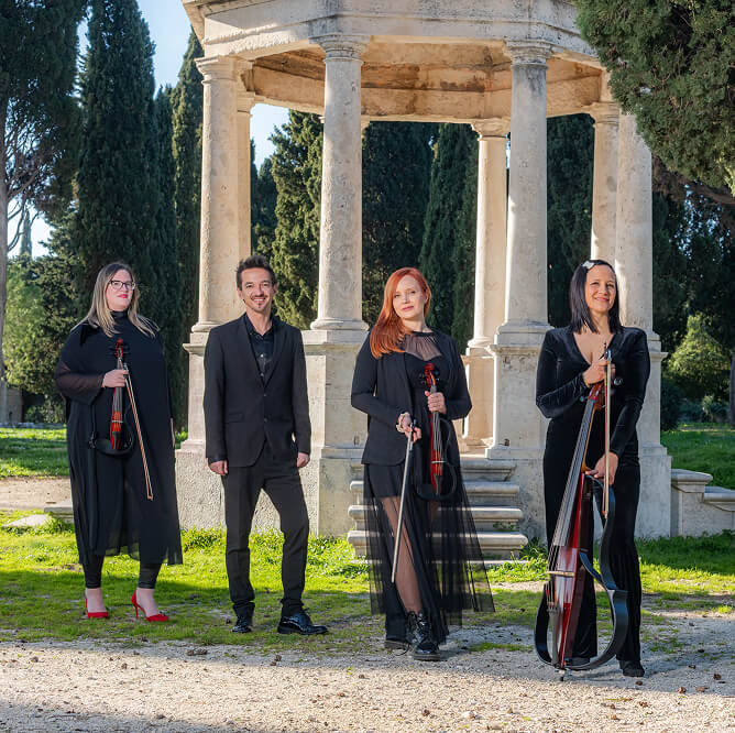 Electric violins and cello in Split, Croatia