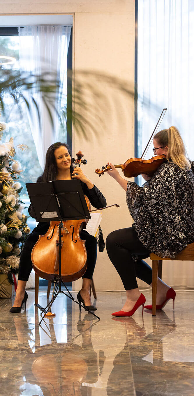Violin and cello at the opening of 